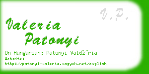 valeria patonyi business card